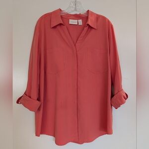 Chico's Coral Pink Button Up Blouse